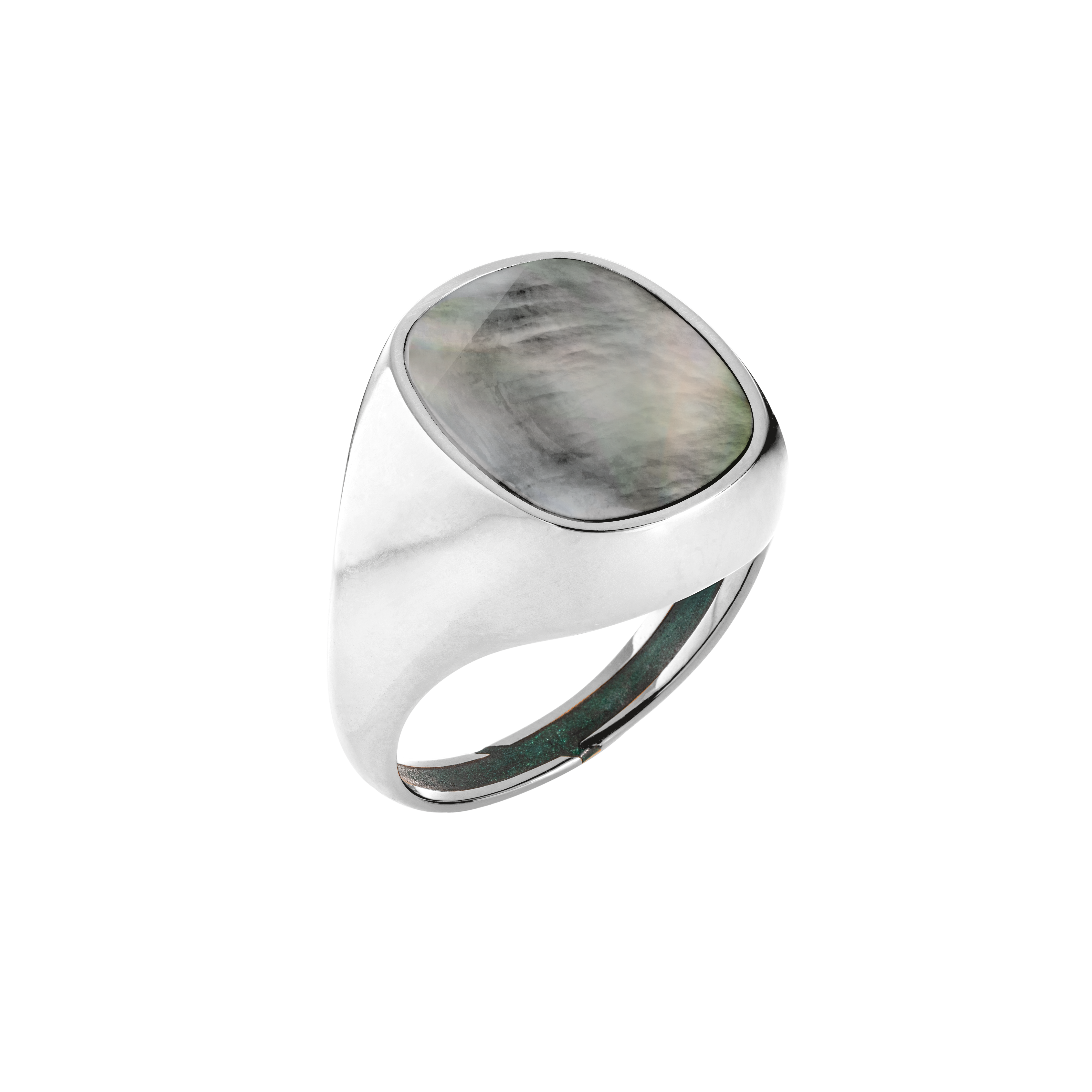 Ring MONEE 03 - Perlmutt anthrazitgrau